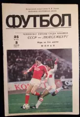 СССР - Люксембурга 25 мая 1984 Юношеский Чемпионат Европы