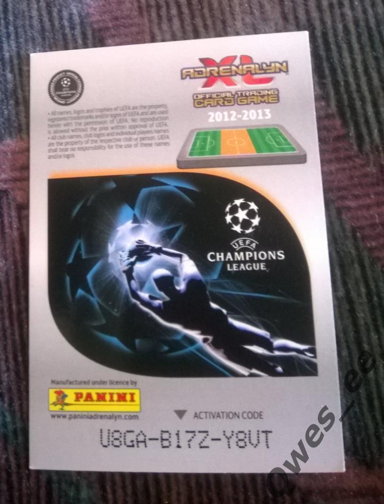 Карточка Panini Clement Chantome Клеман Шантом ПСЖ ЛЧ 2012-2013 2