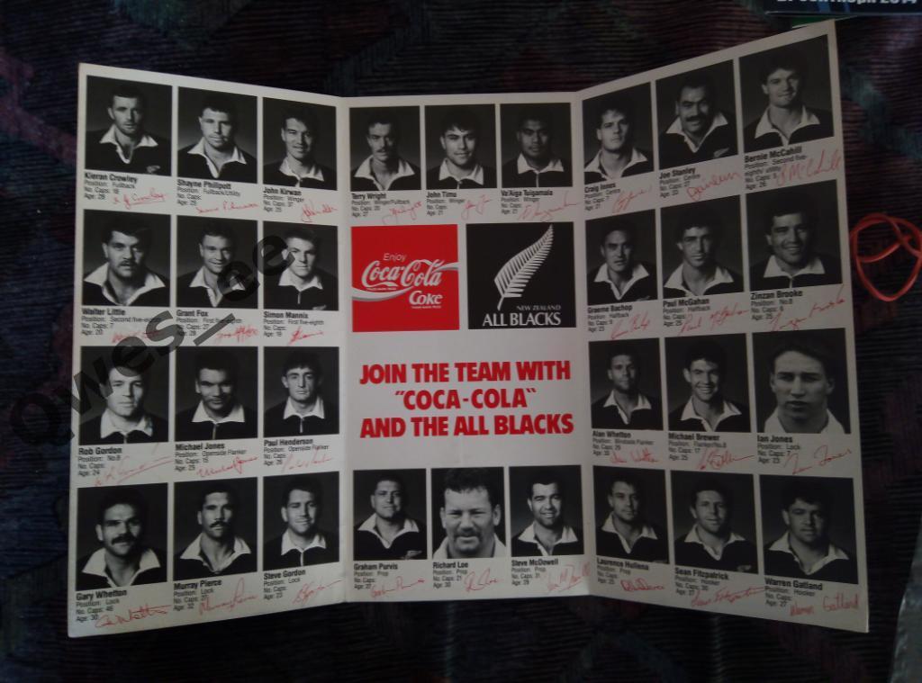Регби Join the team New Zealand All Blacks Новая Зеландия автографы 1