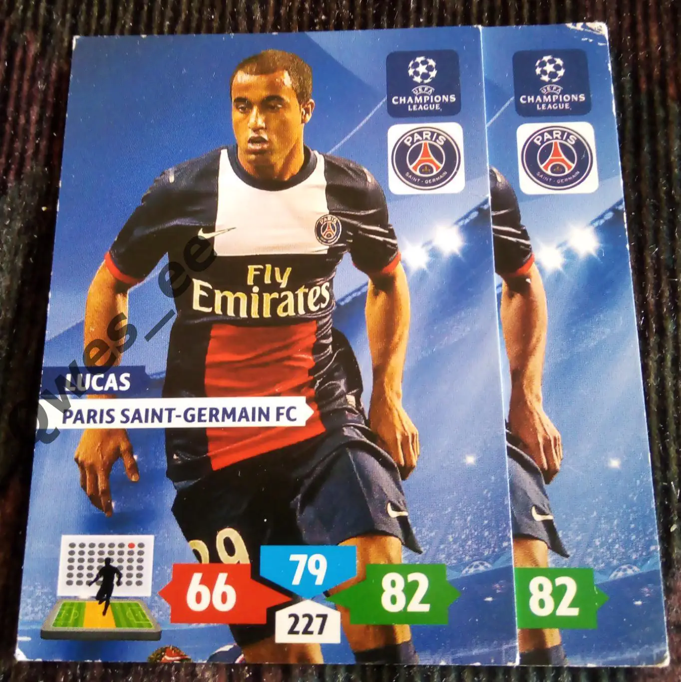 Карточка Panini Lucas Moura Лукас Родригес Моура да Силва ПСЖ ЛЧ 2013-2014