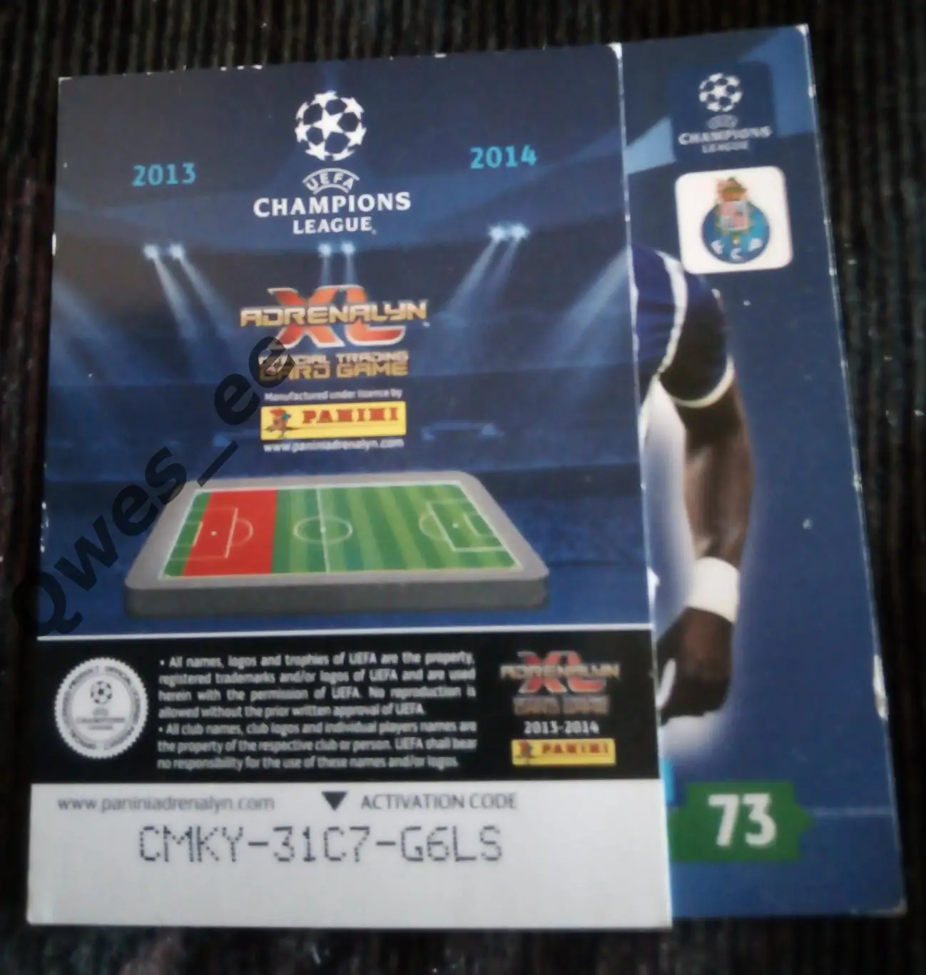 Карточка Panini Eliaquim Mangala Эльяким Мангаля Порто ЛЧ 2013-2014 1