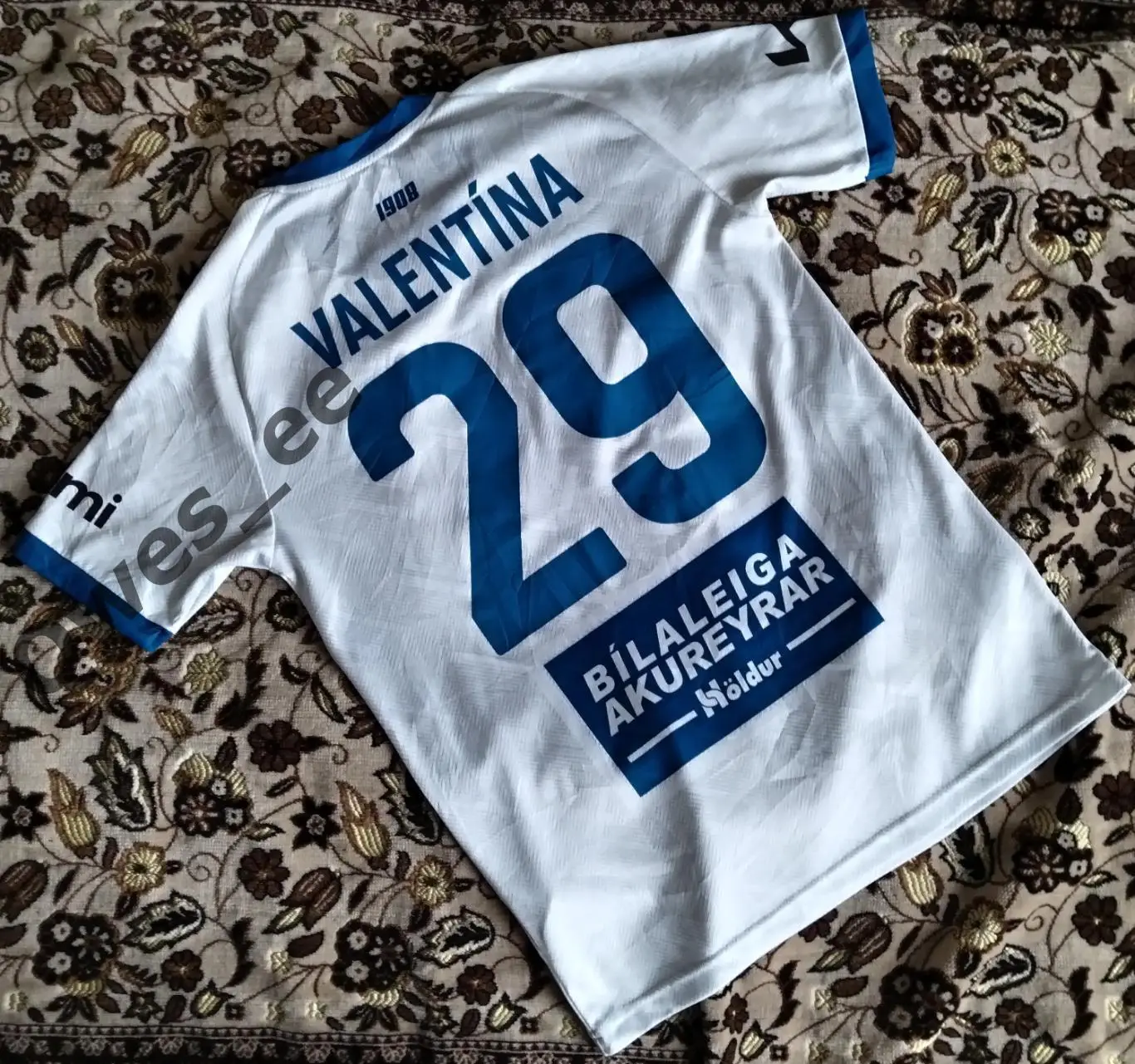 Матчевая (match worn) футболка ФК Фрам Рейкьявик Исландия Валентина выезд 2