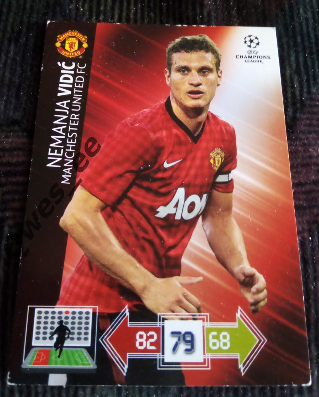 Карточка Panini Nemanja Vidic Видич Неманья Манчестер Юнайтед ЛЧ 2012-2013