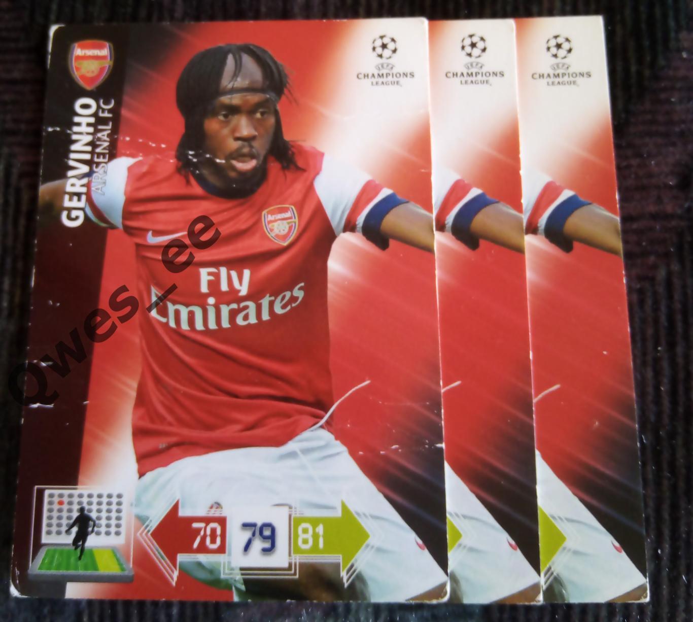 Карточка Panini Gervinho Жервиньо Арсенал ЛЧ 2012-2013