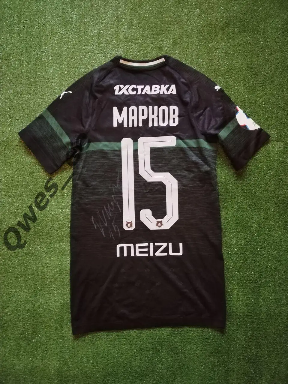 Матчевая футболка ФК Краснодар №15 Николай Марков сезон 2018-2019 домашняя 2