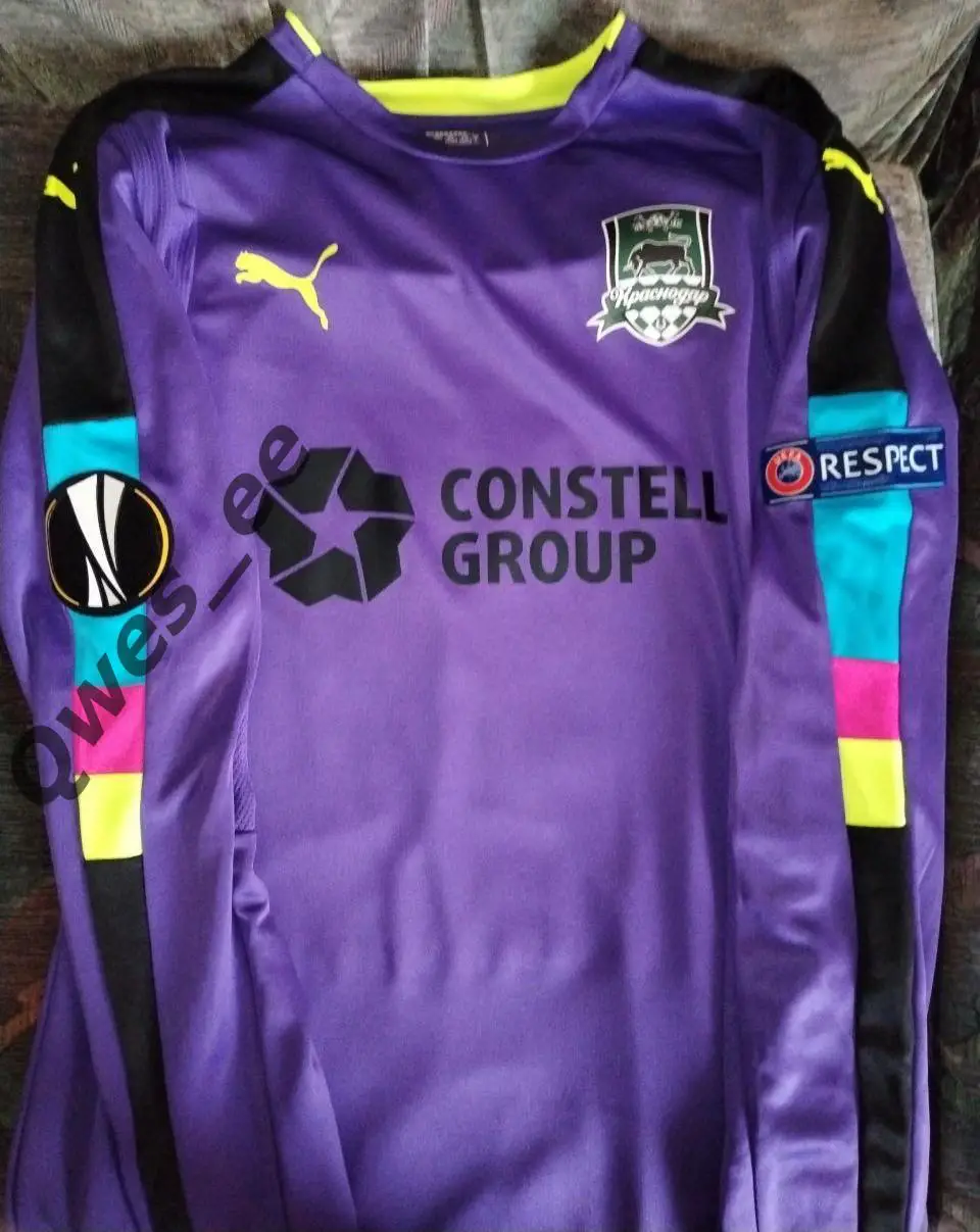 Матчевая футболка ФК Краснодар №66 Денис Адамов сезон 2016-2017 длинный рукав 3