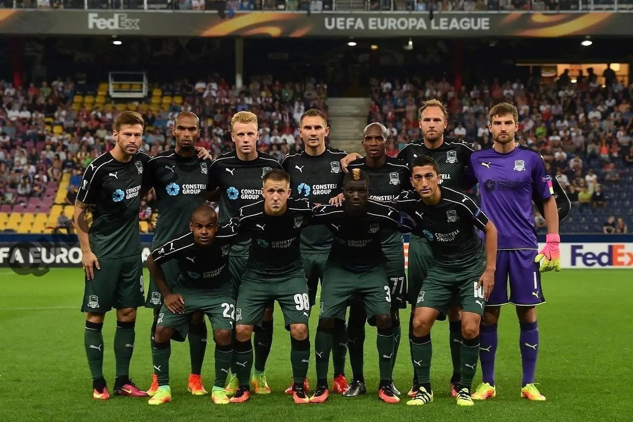 Матчевая футболка ФК Краснодар №66 Денис Адамов сезон 2016-2017 длинный рукав 7