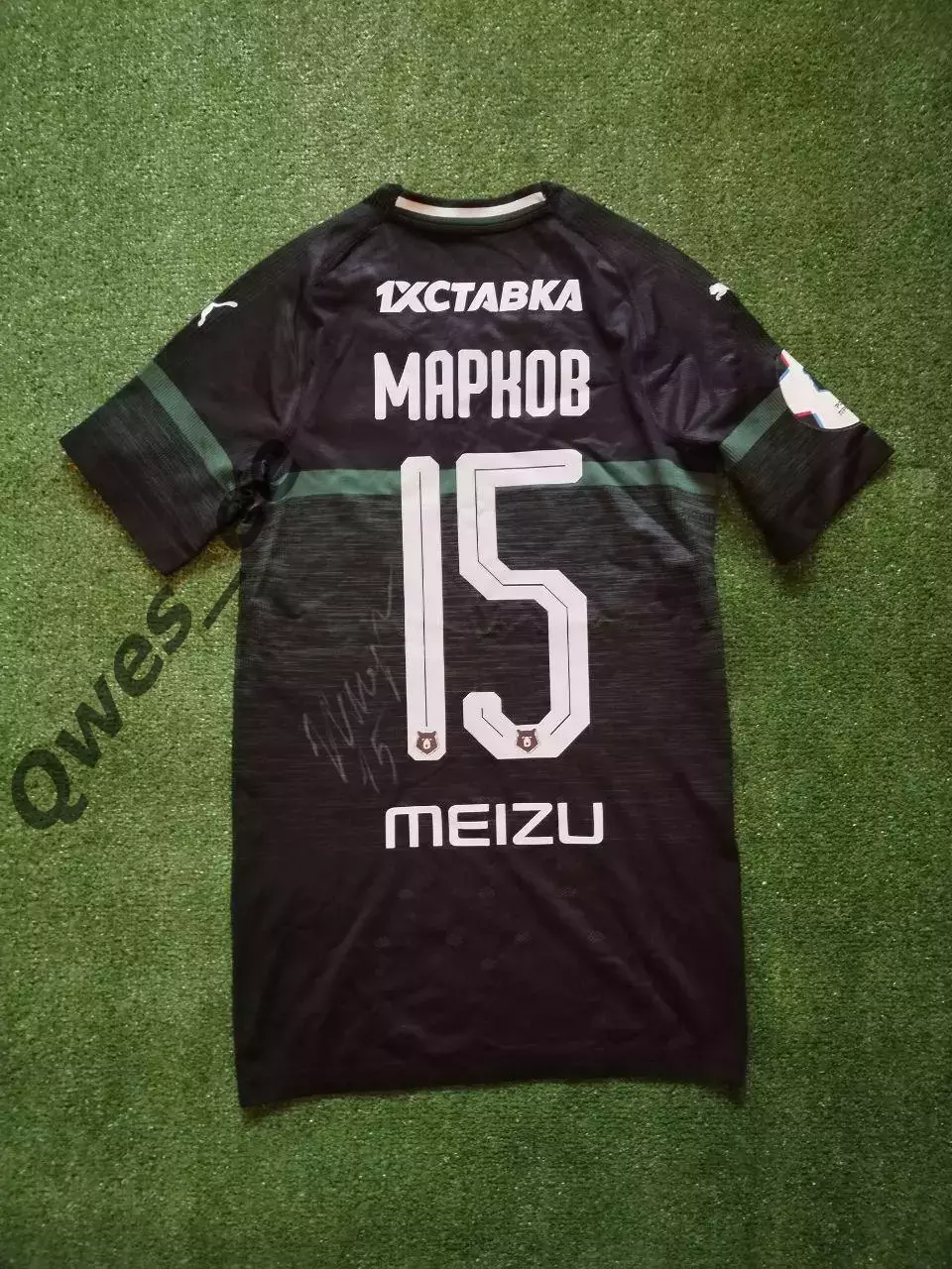 Матчевая футболка ФК Краснодар №15 Николай Марков сезон 2018-2019 домашняя 2