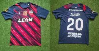 Матчевая футболка ФК Енисей Красноярск №20 Максим Лайкин сезон 2024-2025