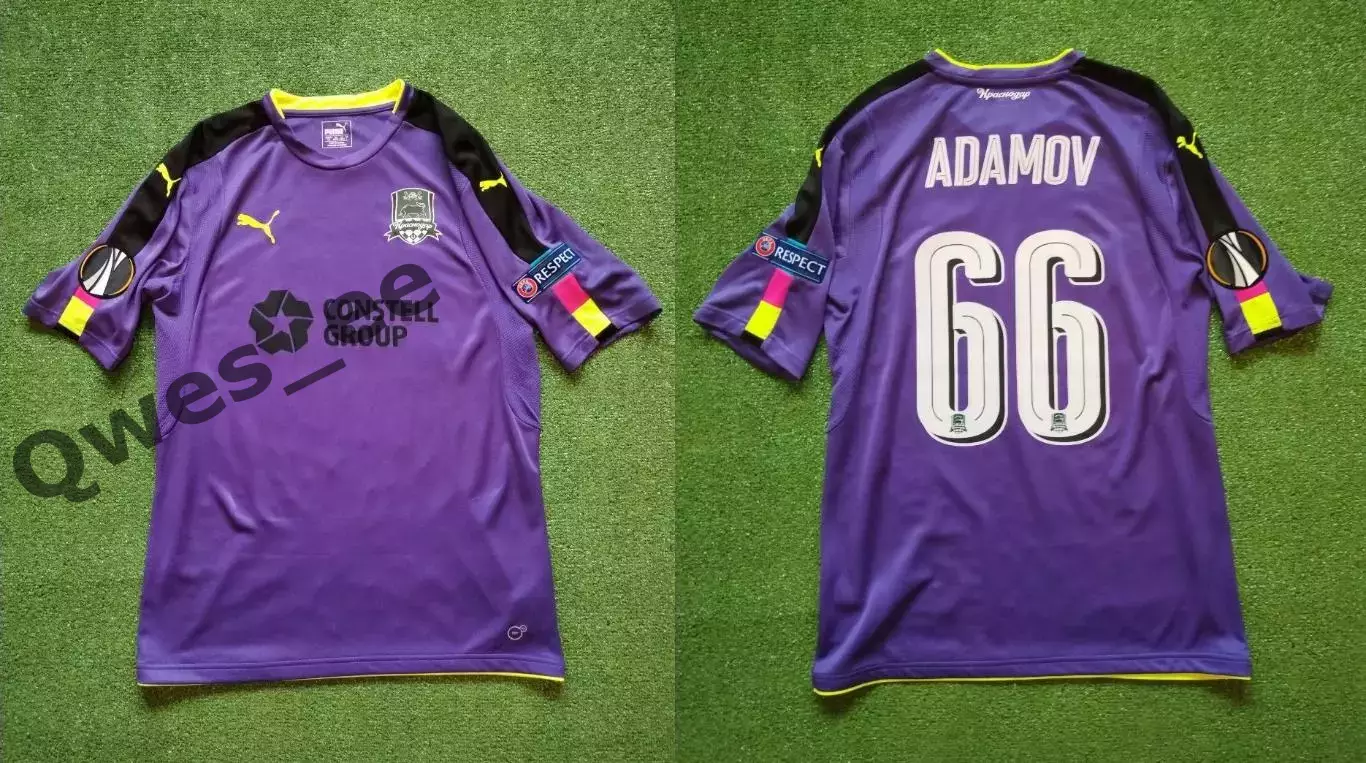 Матчевая футболка ФК Краснодар №66 Денис Адамов сезон 2016-2017