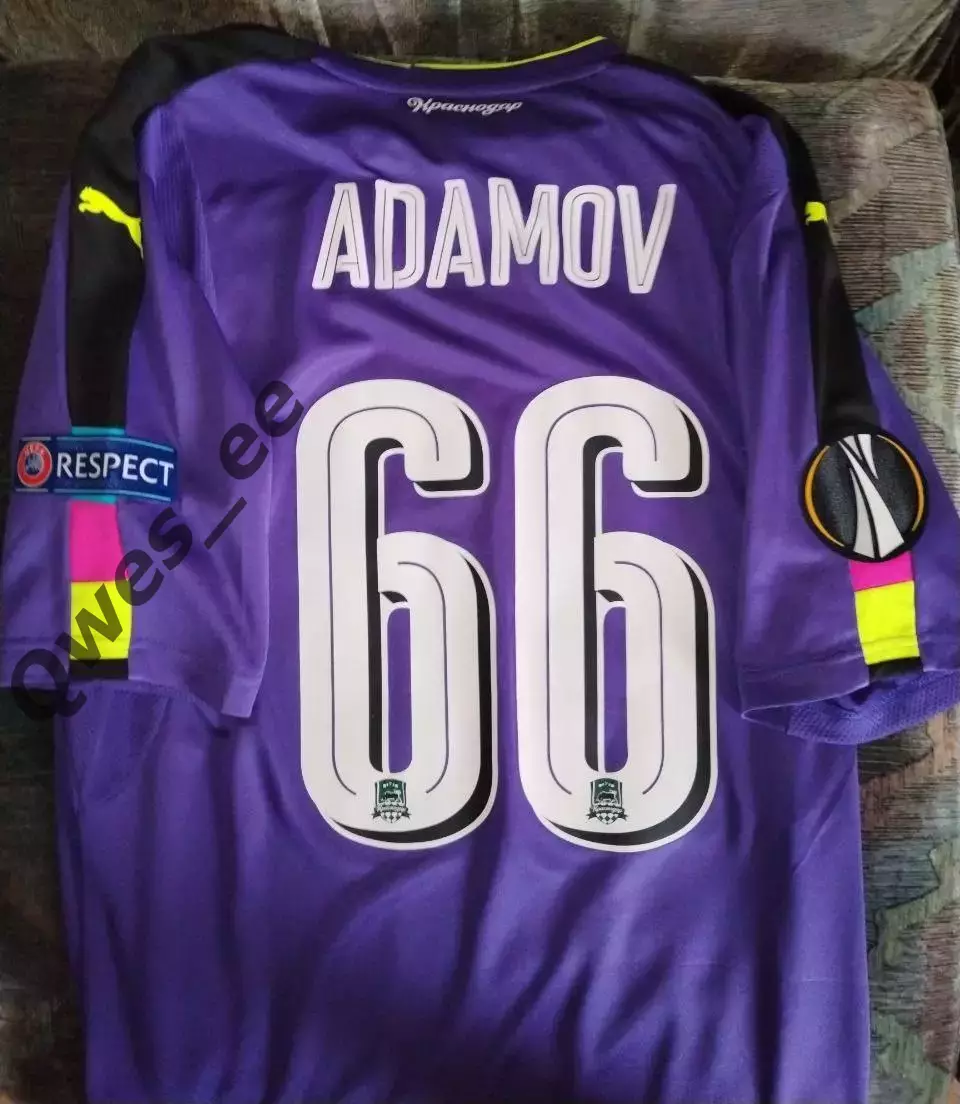 Матчевая футболка ФК Краснодар №66 Денис Адамов сезон 2016-2017 7