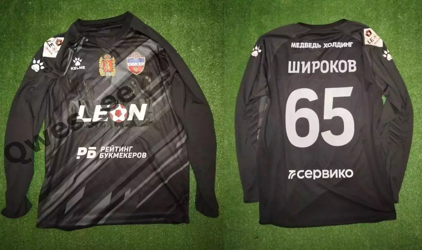 Матчевая футболка ФК Енисей-2 Красноярск №65 Андрей Широков сезон 2024