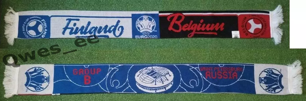 Матчевый шарф Финляндия - Бельгия Евро 2020