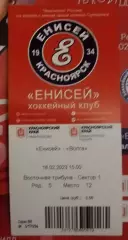 Билет хоккей с мячом Енисей Красноярск Волга Ульяновск 18 февраля 2023