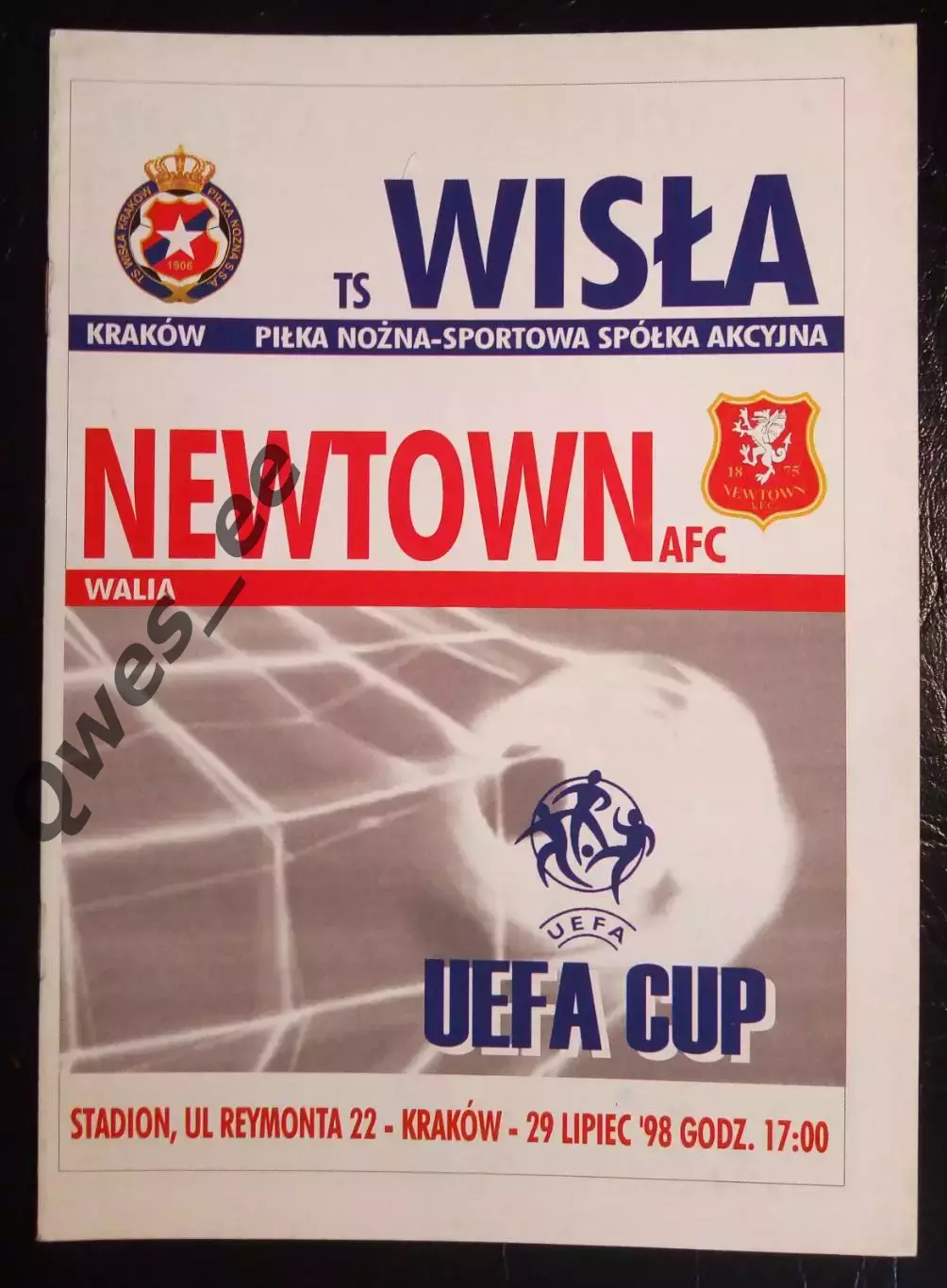 Висла Краков Польша - Ньютаун Уэльс 22 июля 1998
