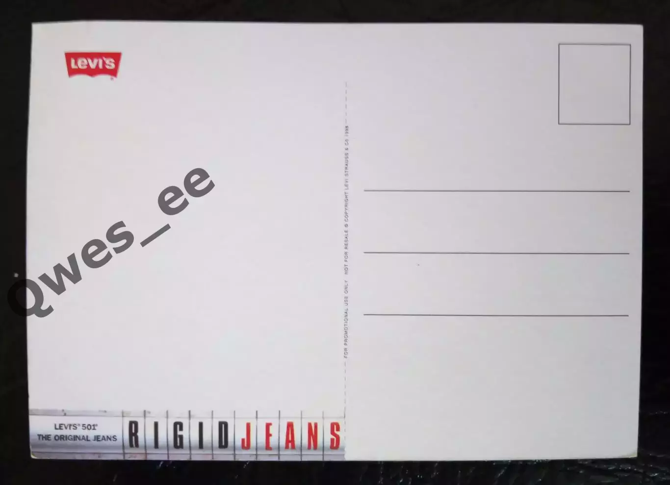 Почтовая карточка. Левис. Levi's 4 1