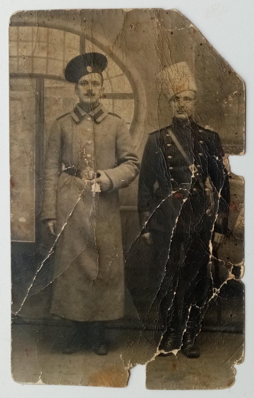 Фото солдат императорской армии. 1914 год. Подписанная 1