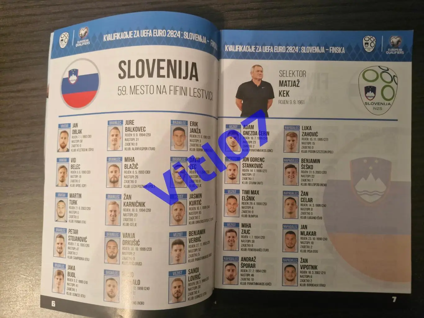 Словения - Финляндия 2023 (Обложка Словения - Беларусь Женщины) / см. описание 1