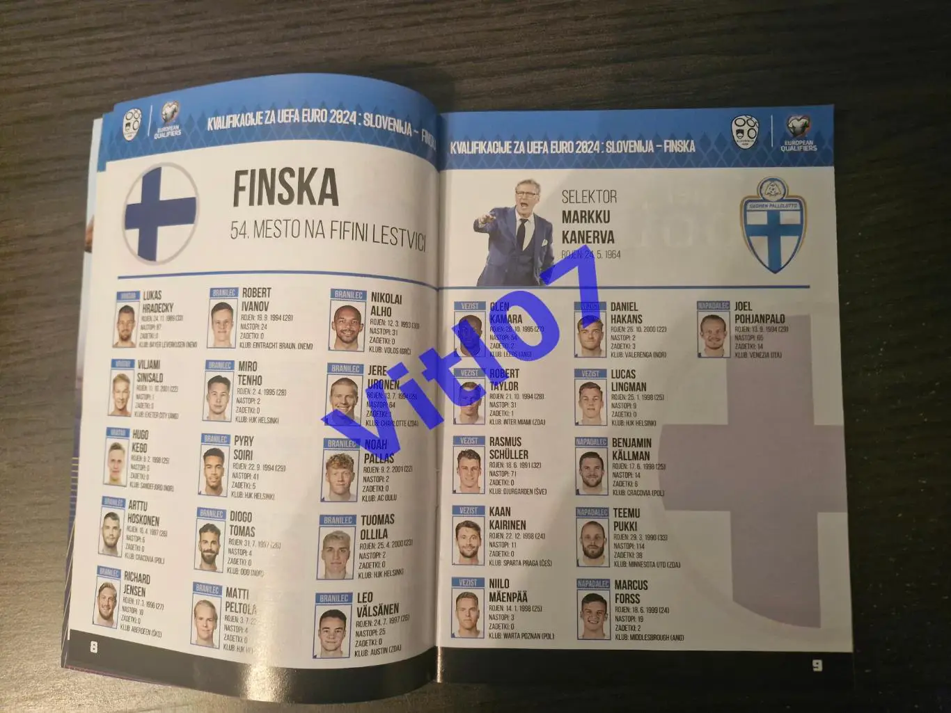 Словения - Финляндия 2023 (Обложка Словения - Беларусь Женщины) / см. описание 2