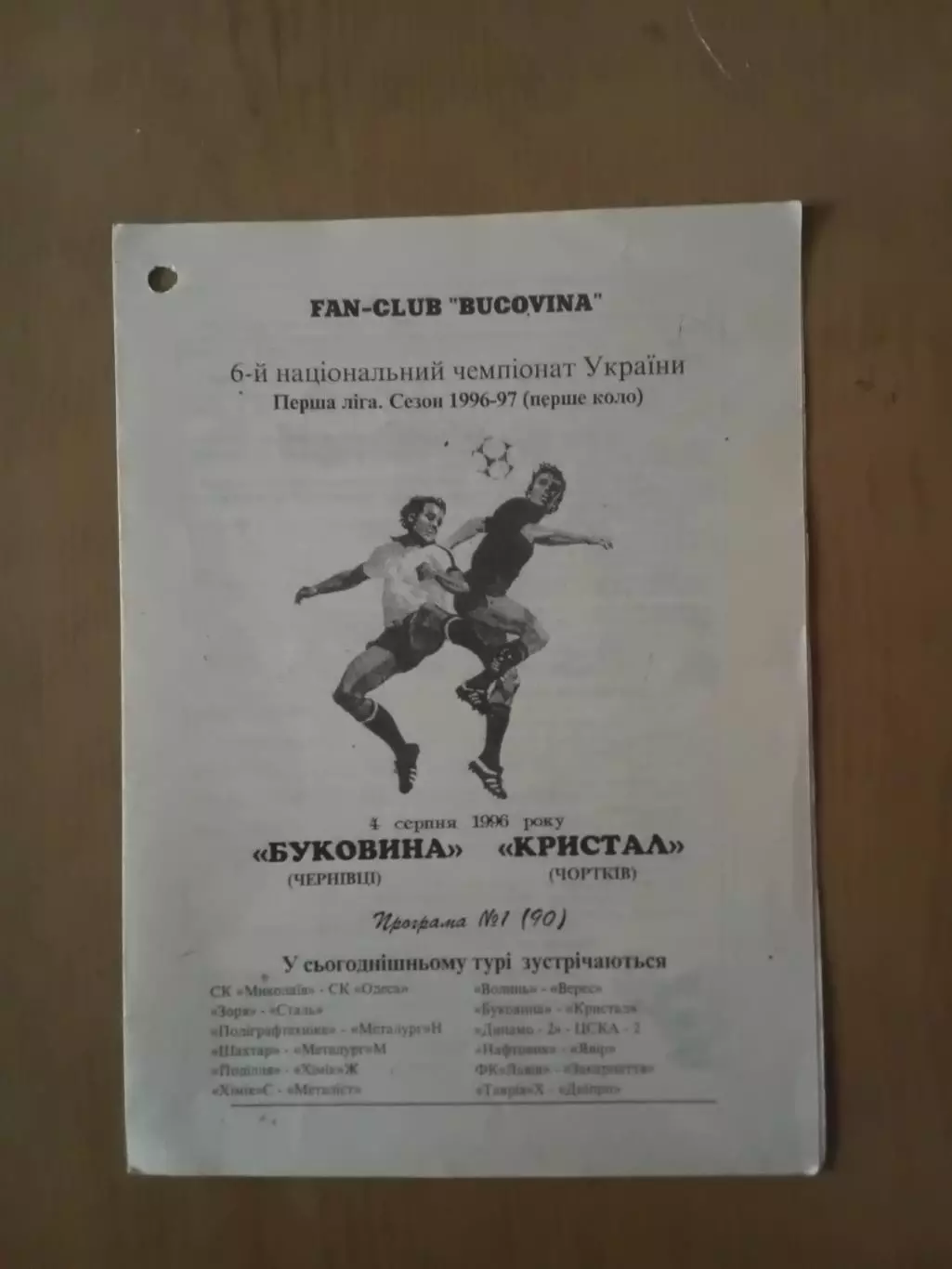Буковина Чернівці - Кристал Чортків 04.08.1996