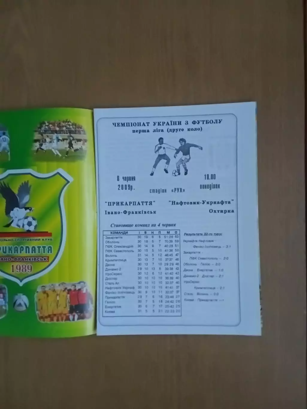Прикарпаття Івано-Франківськ - Нафтовик-Укрнафта Охтирка 08.06.2009