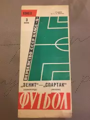 Зенит (Ленинград) - Спартак (Москва) 3.06.1963