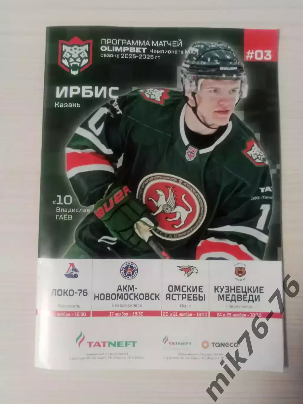 Ирбис (Казань)-АКМ (Новомосковск), Омск,Новокузнецк-14-25.11.2025