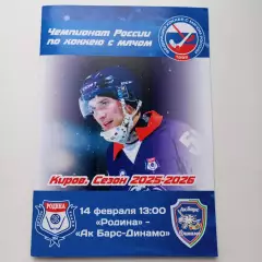 ЧР хоккей с мячом 2025/2026 Родина Киров-Ак Барс Динамо