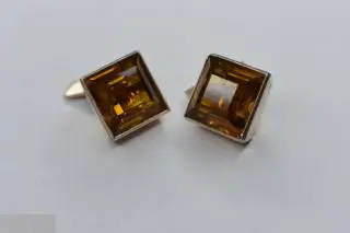 №31/64 ЗАПОНКИ СЕРЕБРЯНЫЕ ГОРНЫЙ ХРУСТАЛЬ? ЦИТРИН?СЕРЕБРО 875 пр, ЗВЕЗДА.