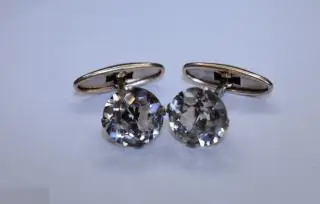 №31/4ЗАПОНКИ СЕРЕБРЯНЫЕ ГОРНЫЙ ХРУСТАЛЬ.СЕРЕБРО 875 пр, МОЛОТОБОЕЦ