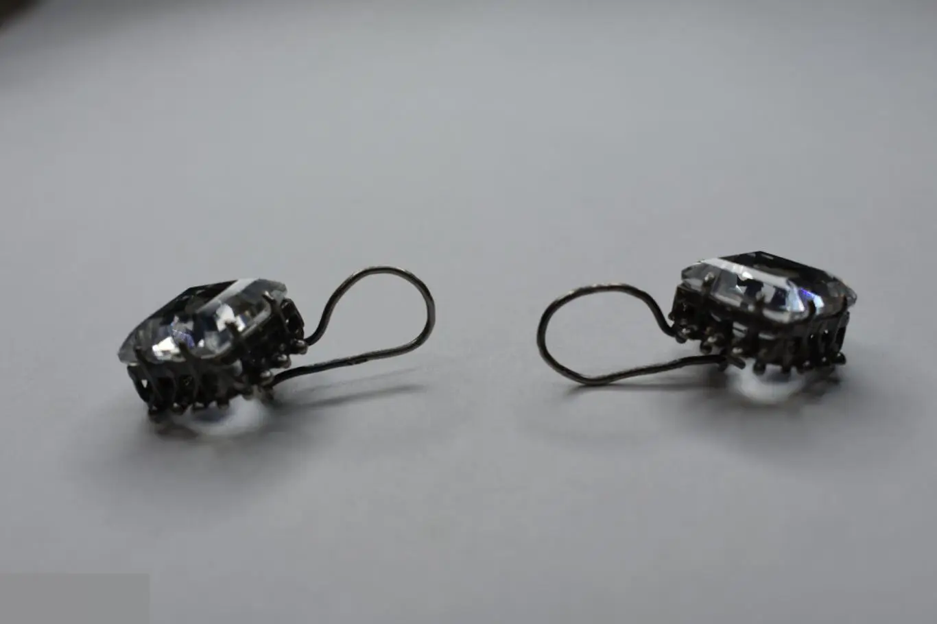 №25/19 СЕРЬГИ СССР МЕЛЬХИОР ГОРНЫЙ ХРУСТАЛЬ? СТЕКЛО? 2