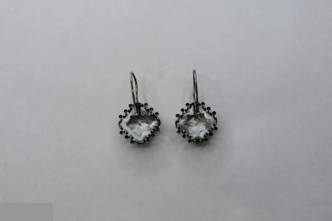 №25/19 СЕРЬГИ СССР МЕЛЬХИОР ГОРНЫЙ ХРУСТАЛЬ? СТЕКЛО? 3