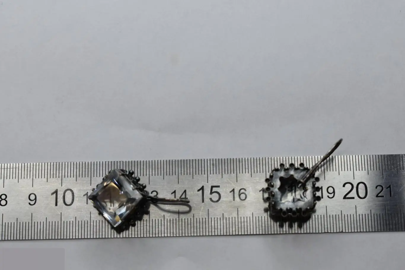 №25/19 СЕРЬГИ СССР МЕЛЬХИОР ГОРНЫЙ ХРУСТАЛЬ? СТЕКЛО? 5