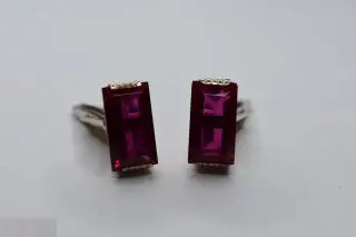 №32/34 ЗАПОНКИ. СССР. СЕРЕБРО КОРУНД 875 проба ЗВЕЗДА