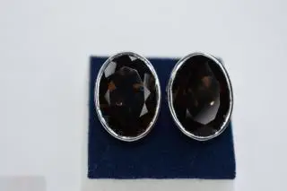 №31/45 серебро СЕРЬГИ СЕРЕБРЯНЫЕ925пр. раухтопаз? дымчатый кварц?