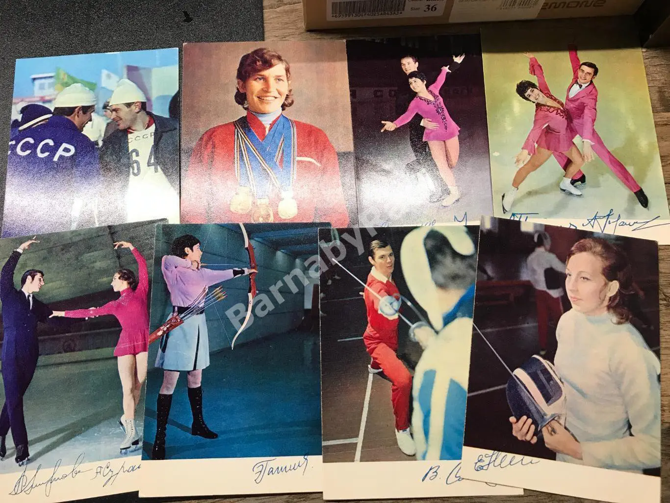 Набор открыток Советские спортсмены чемпионы Европы СССР Мира 1 выпуск Автографы 2