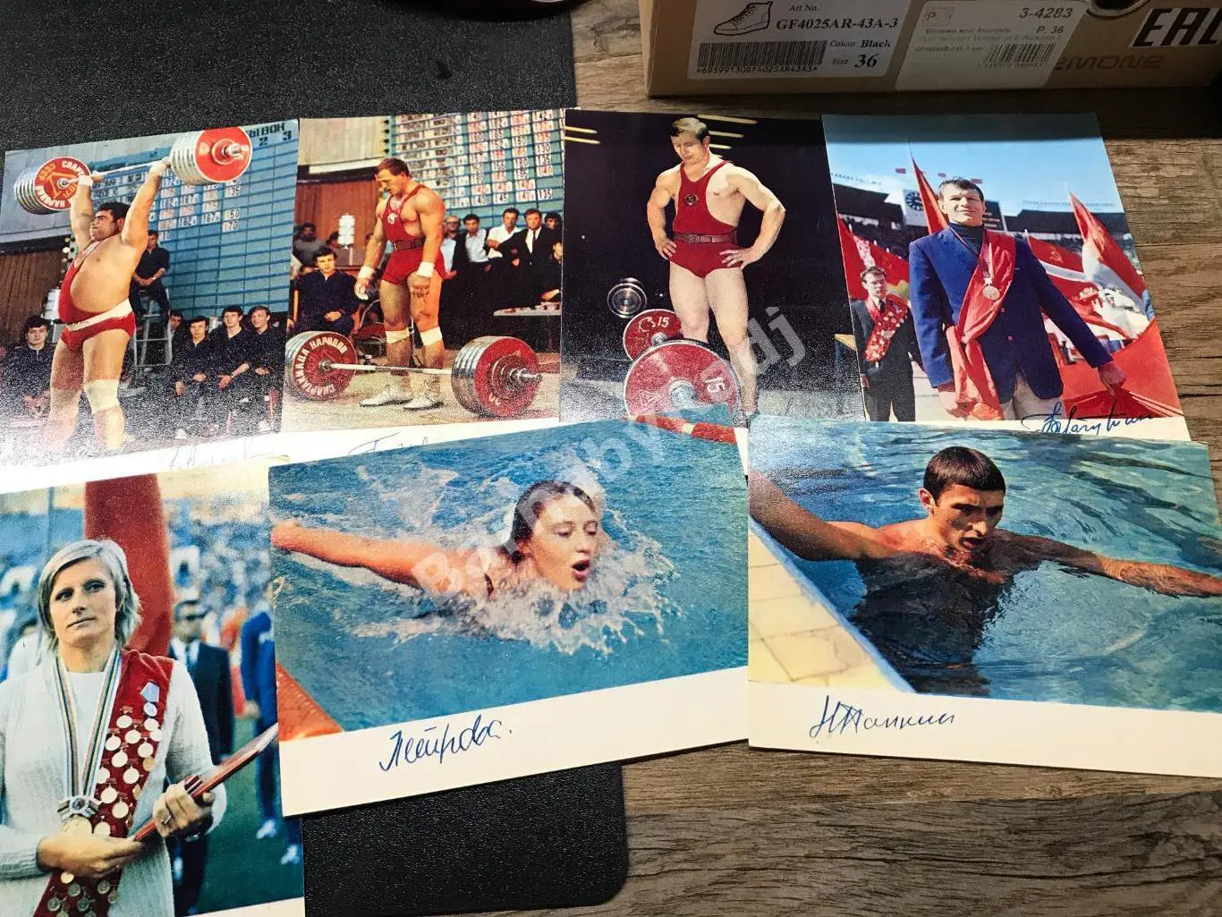 Набор открыток Советские спортсмены чемпионы Европы СССР Мира 1 выпуск Автографы 3