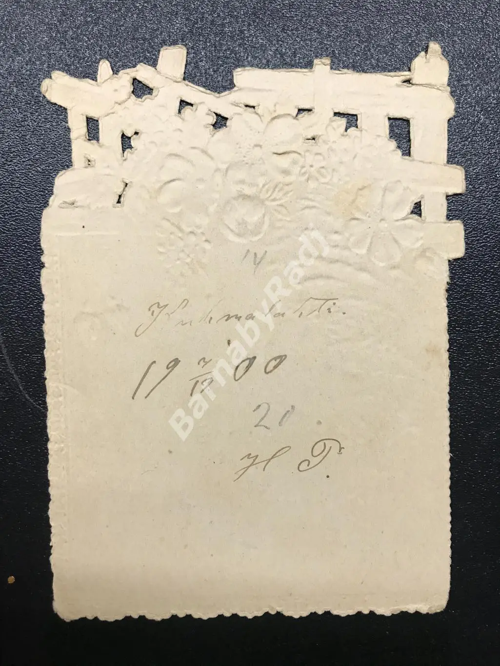 Открытка поздравление 1900 Цветы тиснение Пожелание Удачи 1