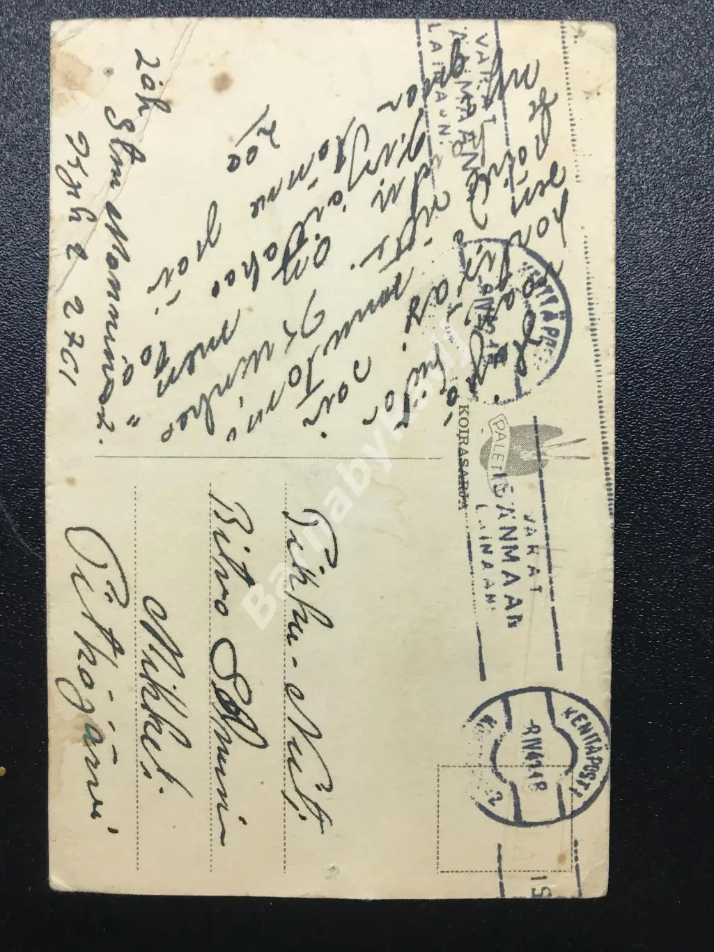 Открытка рисованная Финляндия Собака Фокстерьер 1940 Kentaposta Arnold Tilgman 1