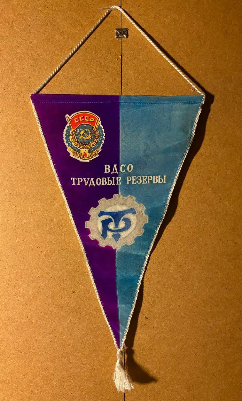 Вымпел ВДСО Трудовые резервы 1988 с автографами