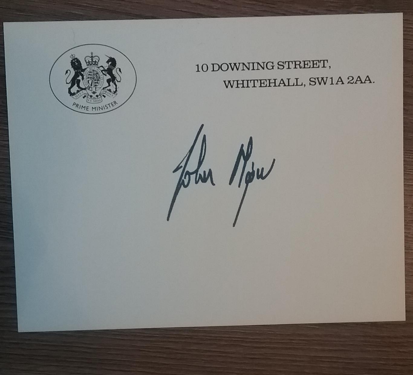Автограф премьер-министра Великобритании с1990 по 1997гг. Д. Мейджора 2