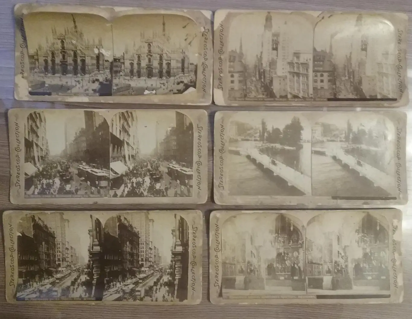 Старинные стереокарточки (стереопары) -14шт