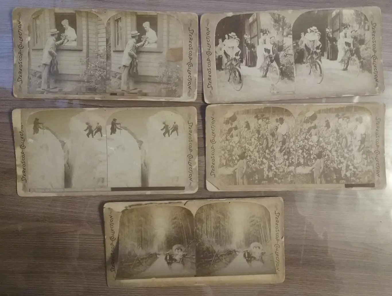 Старинные стереокарточки (стереопары) -14шт 2