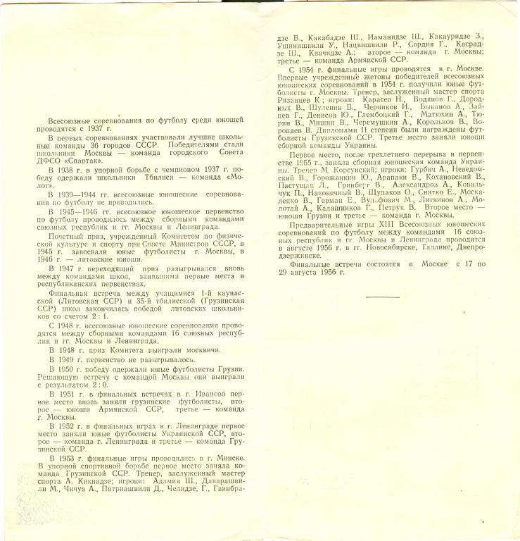 13 всесоюзные юношеские соревнования г. Таллин 1956г. Грузия, Литва, Латвия и др 2