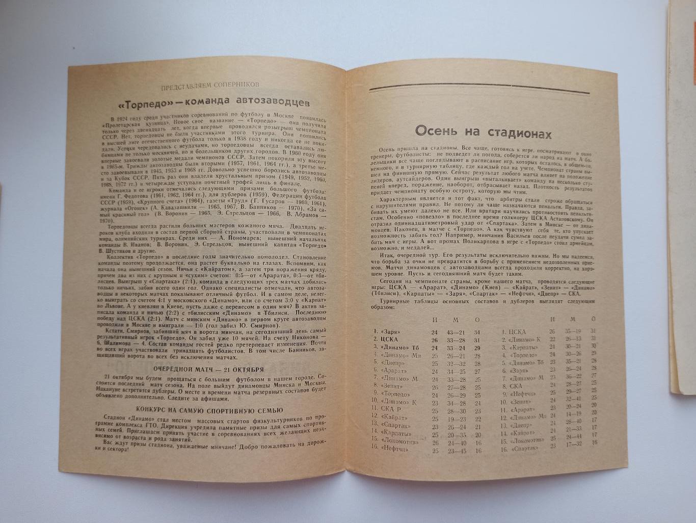 Первенство СССР,Динамо (Минск) - Торпедо (Москва), 1972г., 1