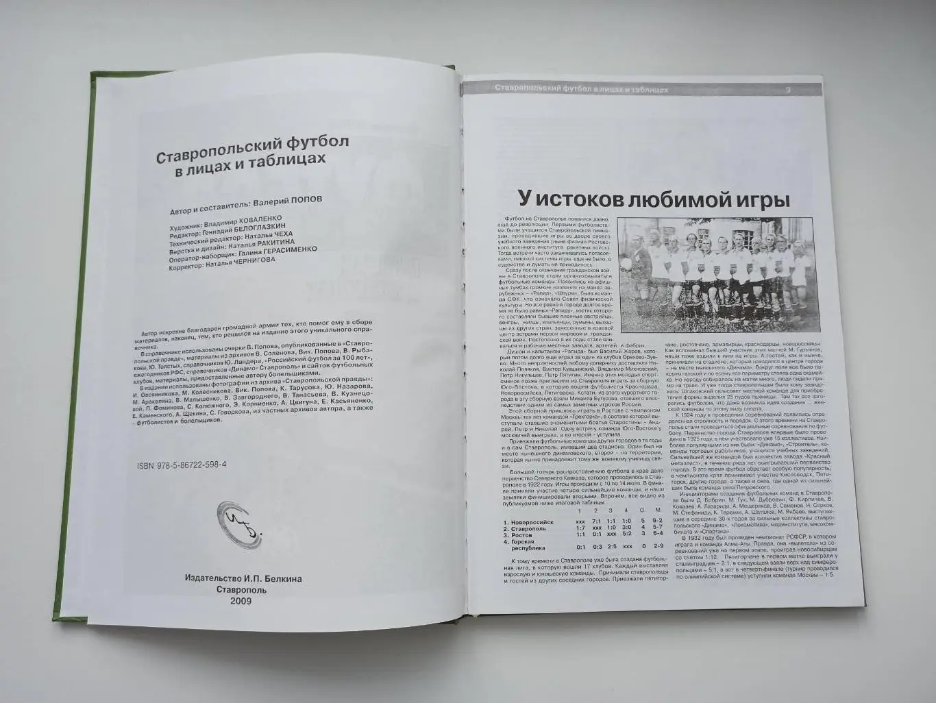 Валерий Попов, Ставропольский футбол в лицах и таблицах,история, статистика 4