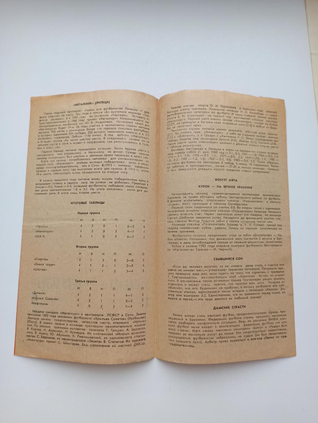 Чемпионат СССР,Салют (Белгород) - Металлург (Липецк), 1984г. 1