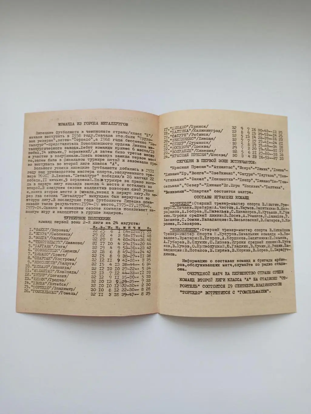 Чемпионат СССР,Торпедо (Владимир) - Новолипецк (Липецк), 1978г. 1