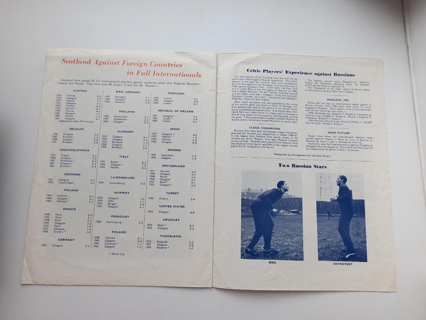Распродажа, футбол, сборная Шотландия - сборная СССР, 1967г., оригинал 2