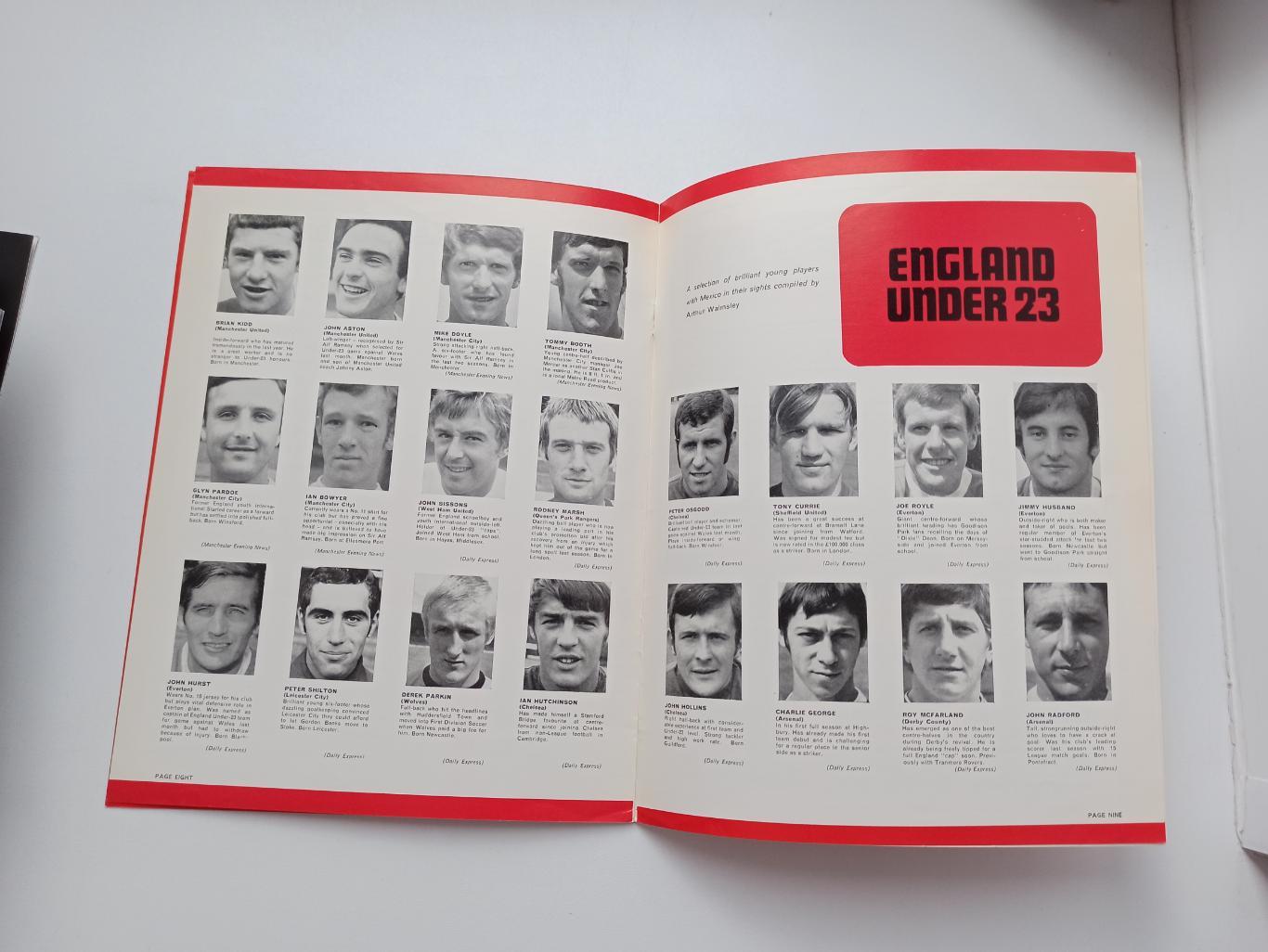 Распродажа, футбол, сборная Англия - сборная СССР, 1969г., молдежные, оригинал 1